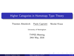 Higher Categories in Homotopy Type Theory
