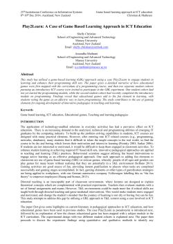 Play2Learn: A Case of Game Based Learning Approach in ICT