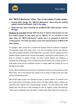 New "MEYLE Mechanics" Video: Tips on the subject of water pumps