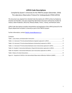 TA instructional behaviors (typical) captured in