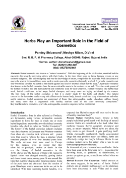 Herbs Play an Important Role in the Field of