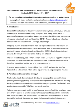 the Leeds SEND Strategy 2014