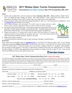 2017 Wailea Open Tennis Championships Presented by Kula Glass