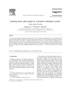 Learning about other agents in a dynamic multiagent system