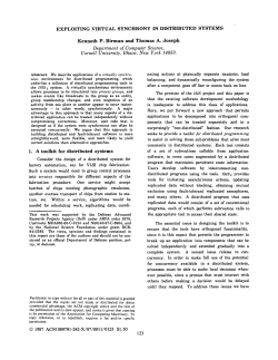 Kenneth P. Birman and Thomas A. Joseph Department of Computer