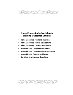 Home Economics/Industrial Arts Learning Outcomes Samples