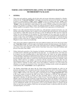 terms and conditions relating to toronto raptors membership