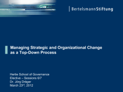 The Bertelsmann Foundation Guidelines for Strategic Policy Reform
