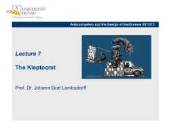 The Self-Seeking Government ADI 2012/13