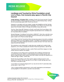 Lendlease and Touched by Olivia Foundation unveil Livvi`s Place