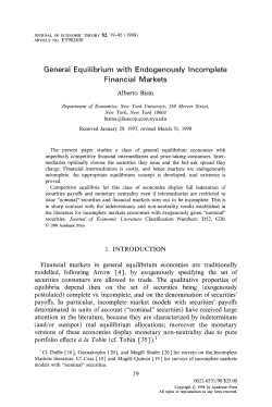 General Equilibrium with Endogenously