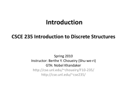Introduction to Discrete Structures Introduction