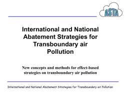 International and National Abatement Strategies for