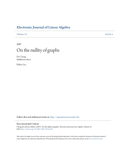On the nullity of graphs - Wyoming Scholars Repository