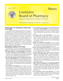 News Louisiana Board of Pharmacy