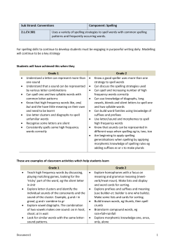 If students are writing on the computer, teach how to use spell check