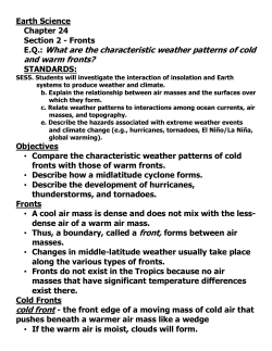 EQ: What are the characteristic weather patterns of cold and warm