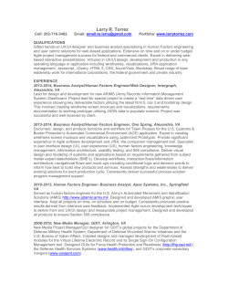 2010-2013, Human Factors Engineer- Business