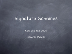 Signature Schemes