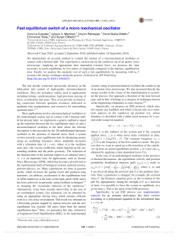 Fast equilibrium switch of a micro mechanical oscillator