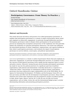 Participatory Governance