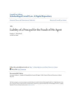 Liability of a Principal for the Frauds of His Agent