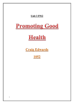Unit 3 F912 Promoting Good Health Craig
