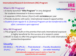 International Research Enrichment (IRE)