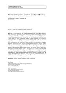 Software Quality in the Clouds: A Cloud