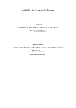 Sustainability &ndash; the missing ingredient in strategy