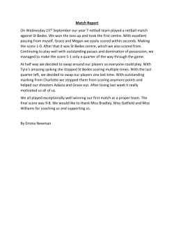 Match Report On Wednesday 23rd September our year 7 netball