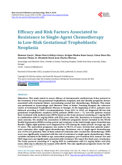 Efficacy and Risk Factors Associated to Resistance to Single