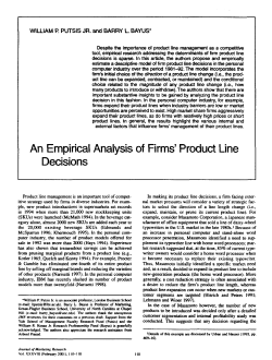An Empirical Analysis of Firms` Product Line Decisions