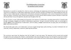 The Mathematics Curriculum