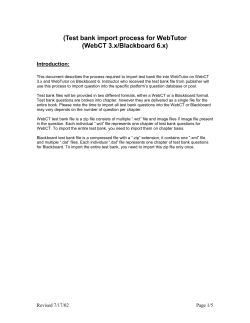 Test bank import process for WebTutor