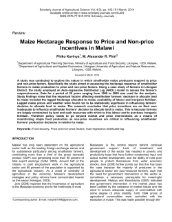 Maize Hectarage Response to Price and Non