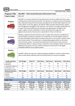 Program Title: WestNET &ndash; West Sound Narcotics