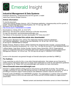Employee satisfaction, intrapreneurship and firm growth: a model