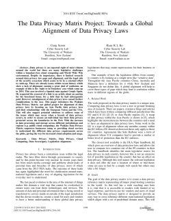 The Data Privacy Matrix Project: Towards a Global