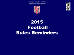 2015 Football Rules Reminders