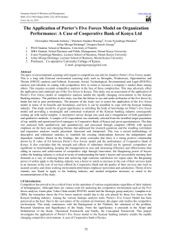 The Application of Porter`s Five Forces Model on Organization