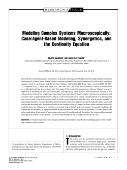 Modeling complex systems macroscopically: Case/agentbased