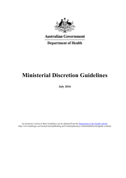 Guidelines for Ministerial Discretion