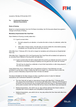Continental Federations National Associations Rules of Hockey