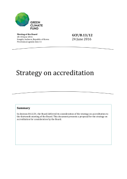 Strategy on accreditation