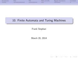 10. Finite Automata and Turing Machines
