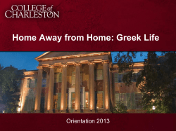 My Presentation Title - CofC Greek Life