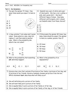 16-17 7ACC - REVIEW for Probability test