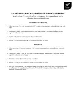 Current refund terms and conditions for international matches New