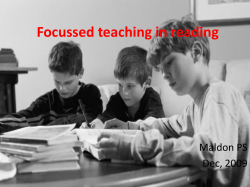 Focussed teaching in reading